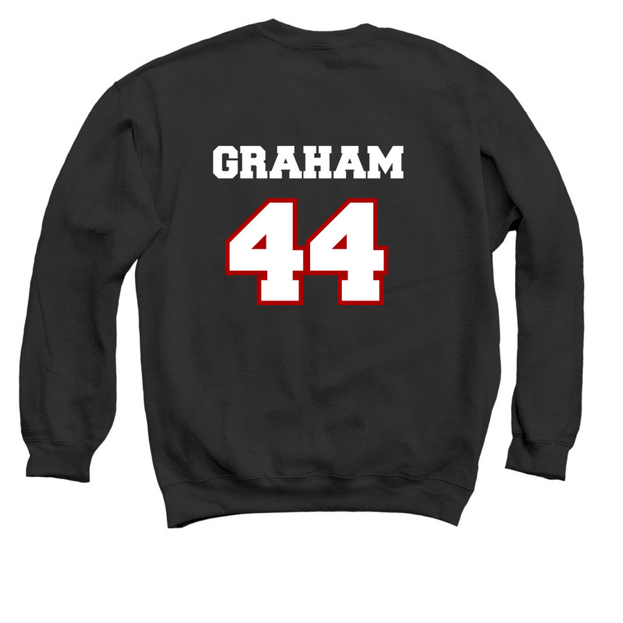 graham 44 crewneck, a Black Crewneck Sweatshirt (back-view)