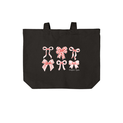 Bows, Winnfield Tigers, tote, a Deep Black Cotton Canvas Tote Bag