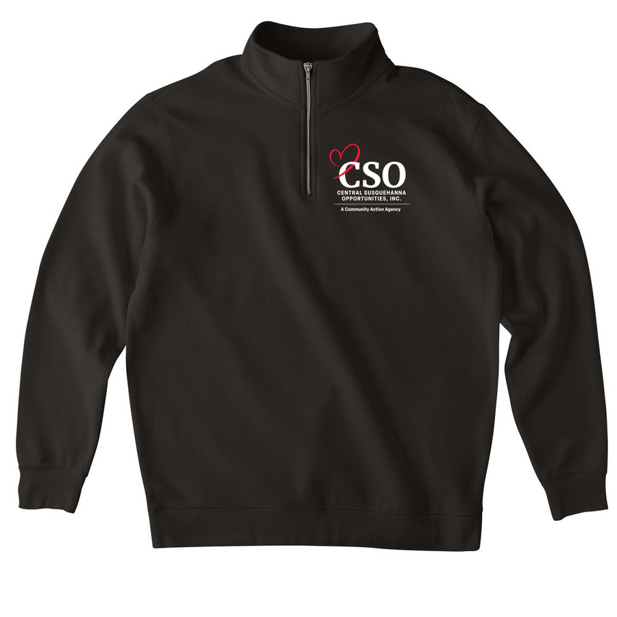 Quarter Zip Pocket Logo, a Black Midweight Quarter Zip Pullover