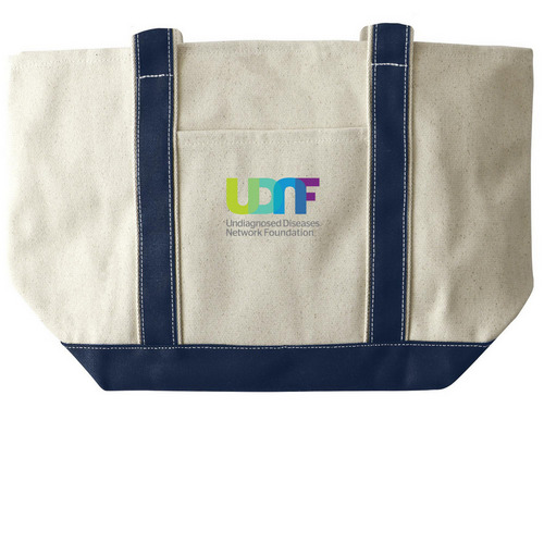 UDNF Tote, a Natural/Navy Large Two-Tone Canvas Tote Bag