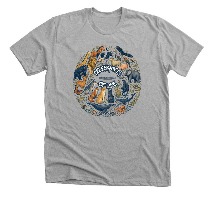Celebration of Life, a Athletic Heather Premium Unisex Tee