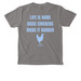 Life is Hard - Raise Chickens, a Grey Comfort Colors Pocket Tee (back-view)