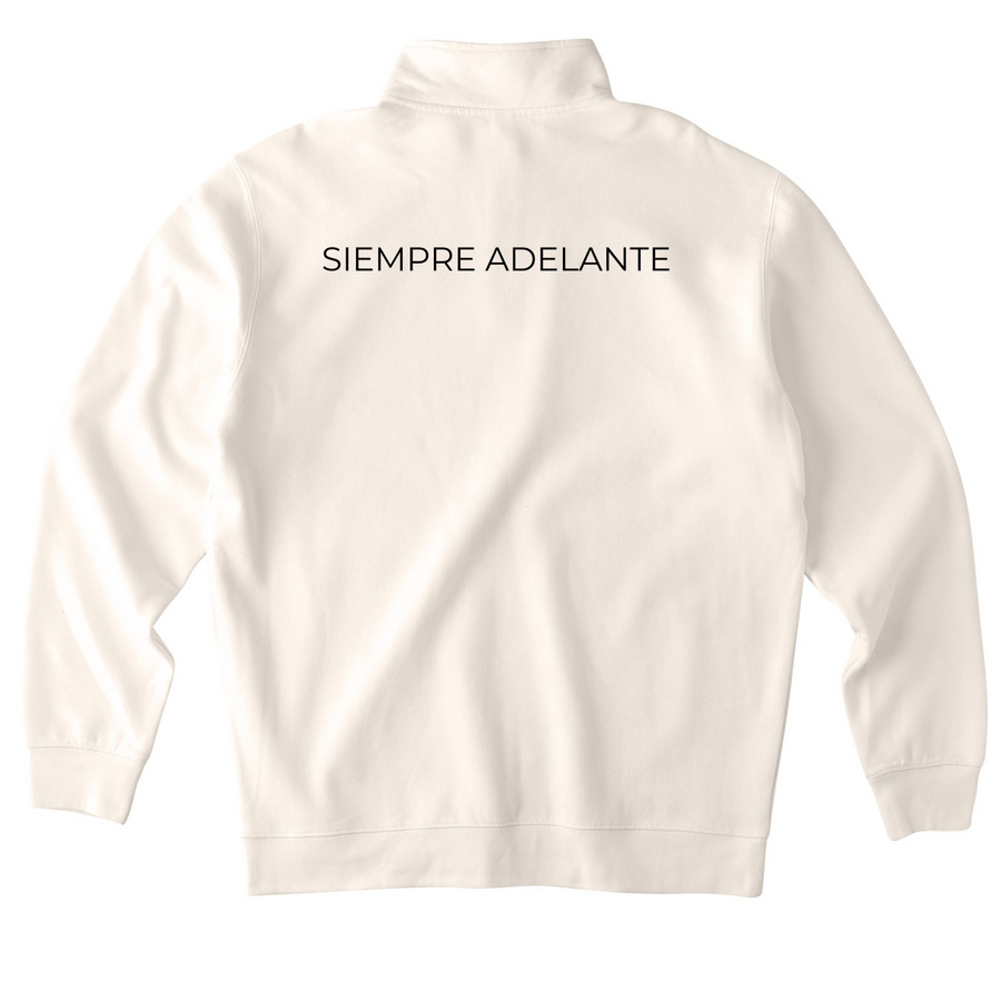 Quarter Zip Pullovers, a Bone Midweight Quarter Zip Pullover (back-view)