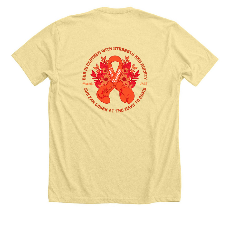 Lennon Lights up Leukemia&nbsp;, a Heather French Vanilla Premium Unisex Tee (back-view)