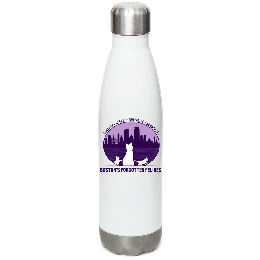 BFF Classic Logo Water Bottle, a White Stainless Steel Water Bottle