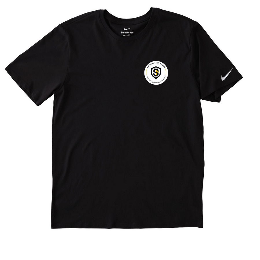 Excellence in Motion: Pulse Performance, a Black Nike Dri-FIT Jersey Blend Performance Tee