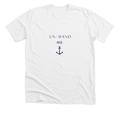 Un-Hand Us!, a Solid White Blend Premium Unisex Tee