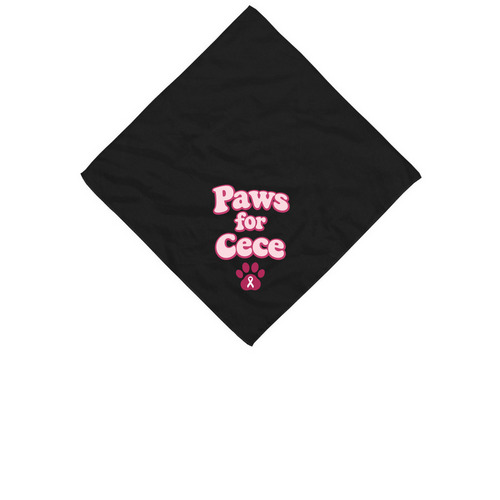 Paws for Cece Bandana, a Black Cotton Bandana