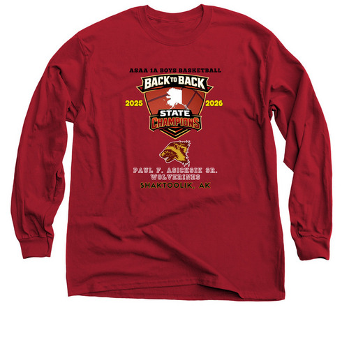Shaktoolik Back to Back Cardinal, a Cardinal Red Classic Long Sleeve Tee