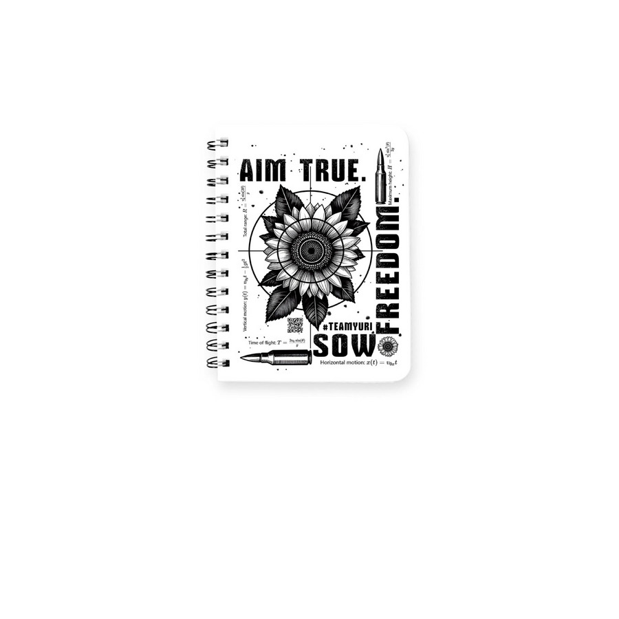 Aim True Sow Freedom Notebook, a White Spiral Notebook