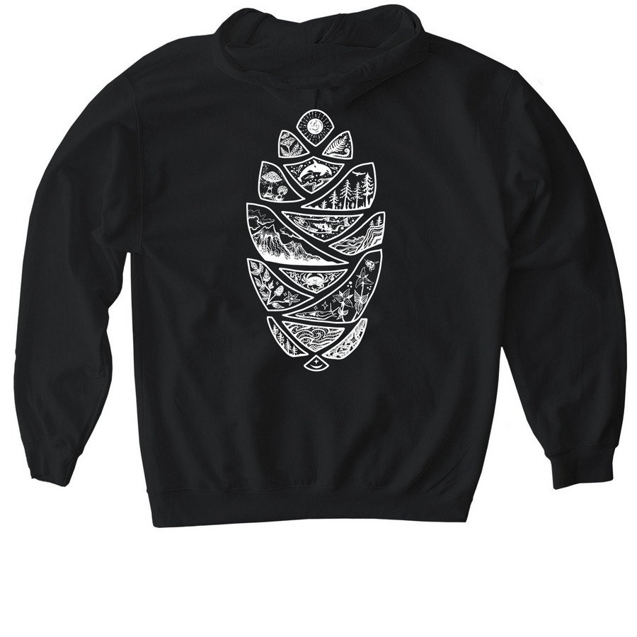 Ecosystems of Puget Sound, a Black Gildan Softstyle Pullover Hoodie (back-view)