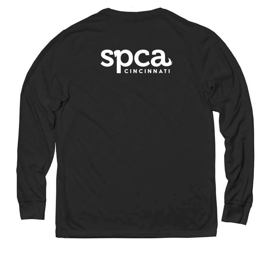 Fur Daddy, a Deep Black Allmade Eco Triblend Long Sleeve Tee (back-view)