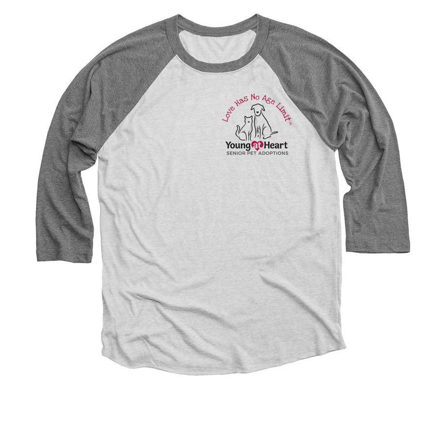 NEW&nbsp; VERSION Love Has No Age Limit?, a Premium Heather and Heather White 3/4 Sleeve Baseball Tee