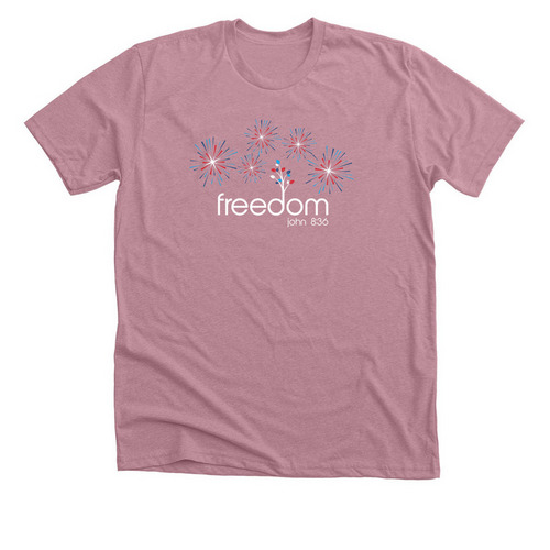Red, White and Free!, a Heather Orchid Premium Unisex Tee