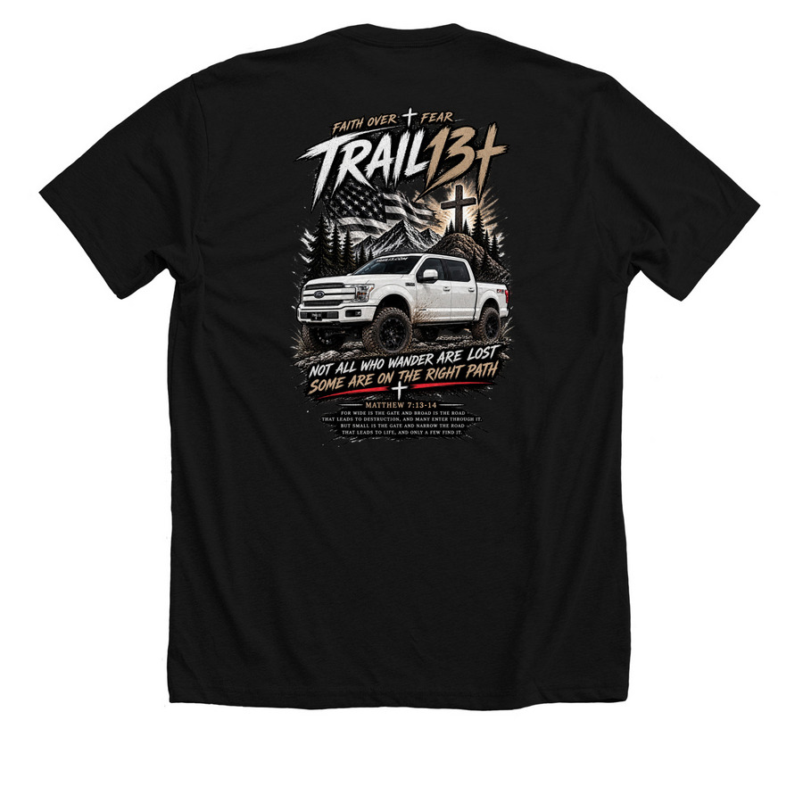 Premium ford design&nbsp;, a Solid Black Blend Premium Unisex Tee (back-view)