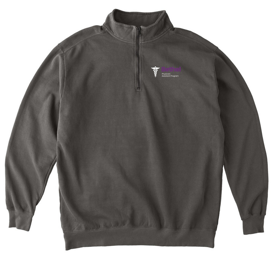 Little Logo (#3), a Pepper Comfort Colors Quarter Zip Pullover