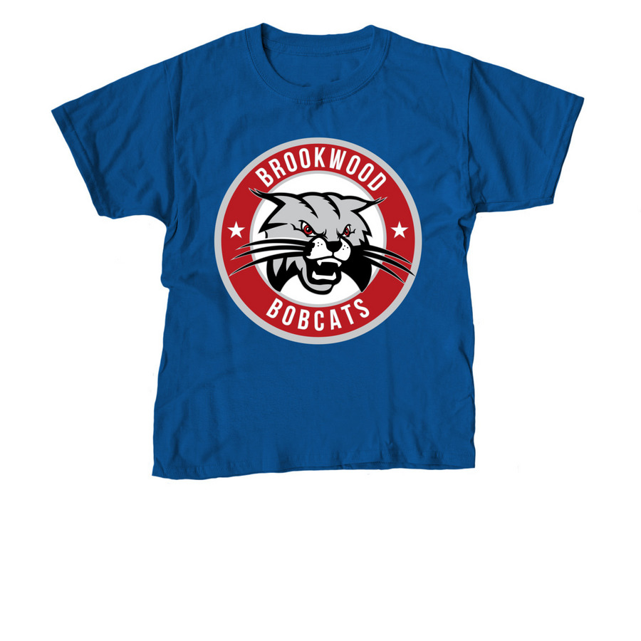 Brookwood Bobcats Spirit Wear Colors, a Royal Blue Youth Unisex Tee