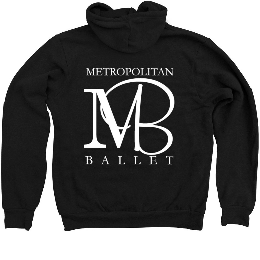 MB Company Wear (Adult), a Black Zip Up Hoodie (back-view)