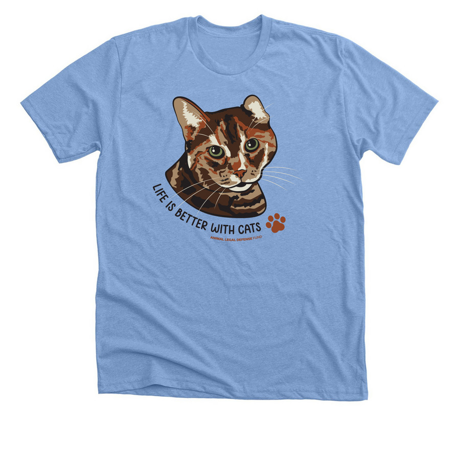 Asha the Cat, a Heather Carolina Blue Premium Unisex Tee