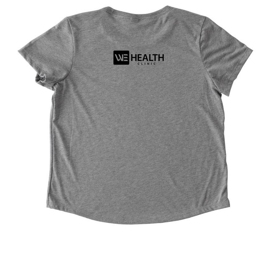 Abortion Is Healthcare, a Aluminum Grey Allmade Eco Triblend Women?s Scoop Neck Tee (back-view)