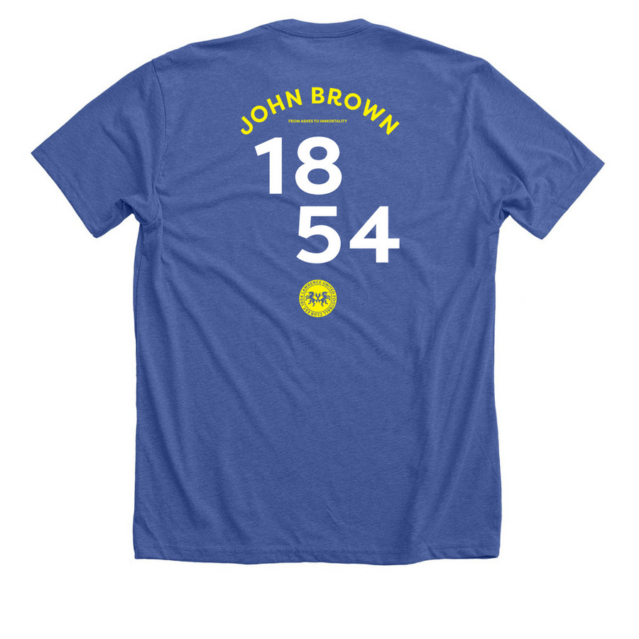 Lawrence United (Manager) - John Brown, a Solid True Royal Premium Unisex Tee (back-view)