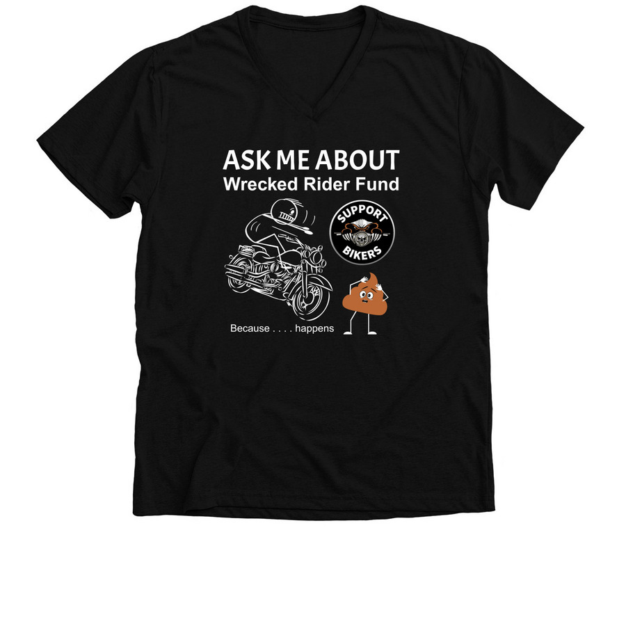 Wrecked Rider, a Solid Black Blend Premium V-Neck Tee
