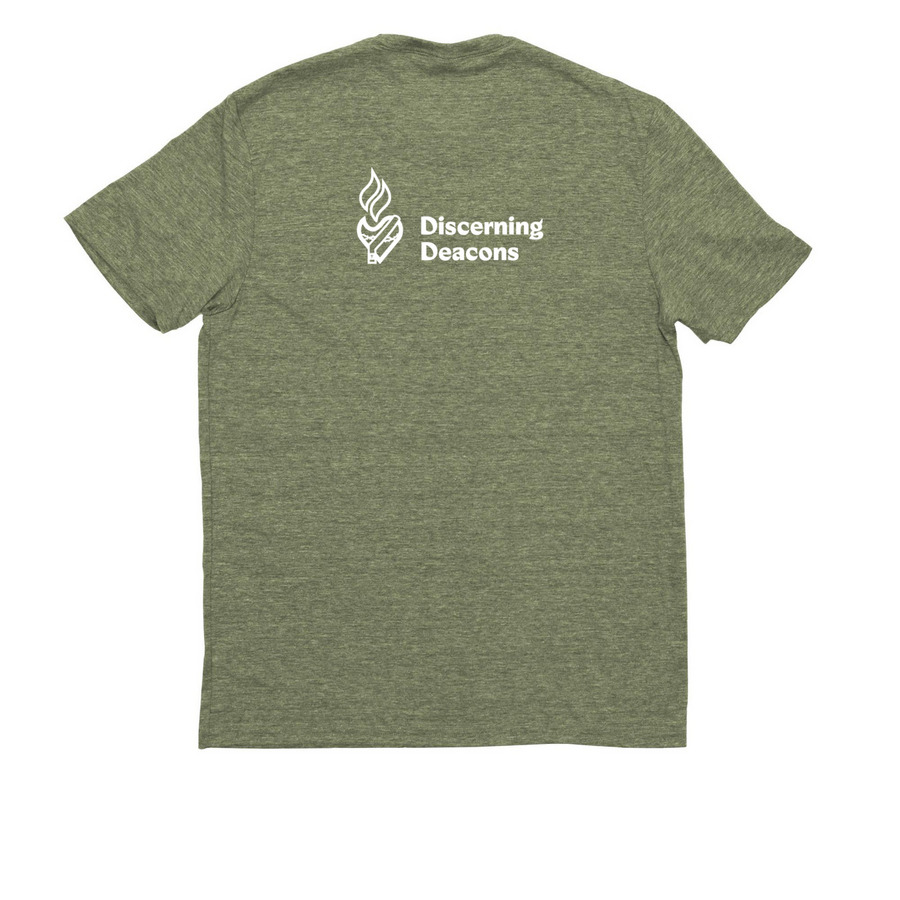 Clare & Francis Tee, a Olive You Green Allmade Eco Triblend Unisex Tee (back-view)