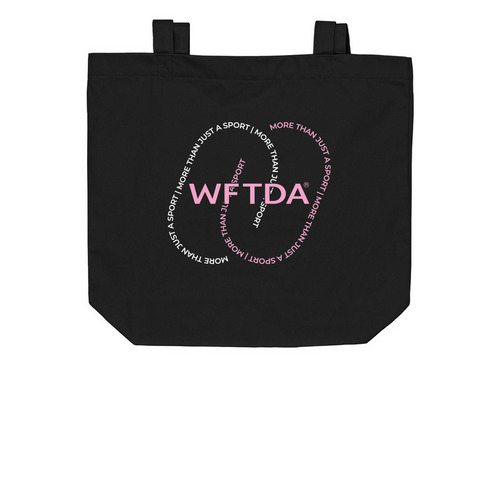 More Than Just A Sport: Two Tracks Tote, a Black Organic Cotton Tote Bag