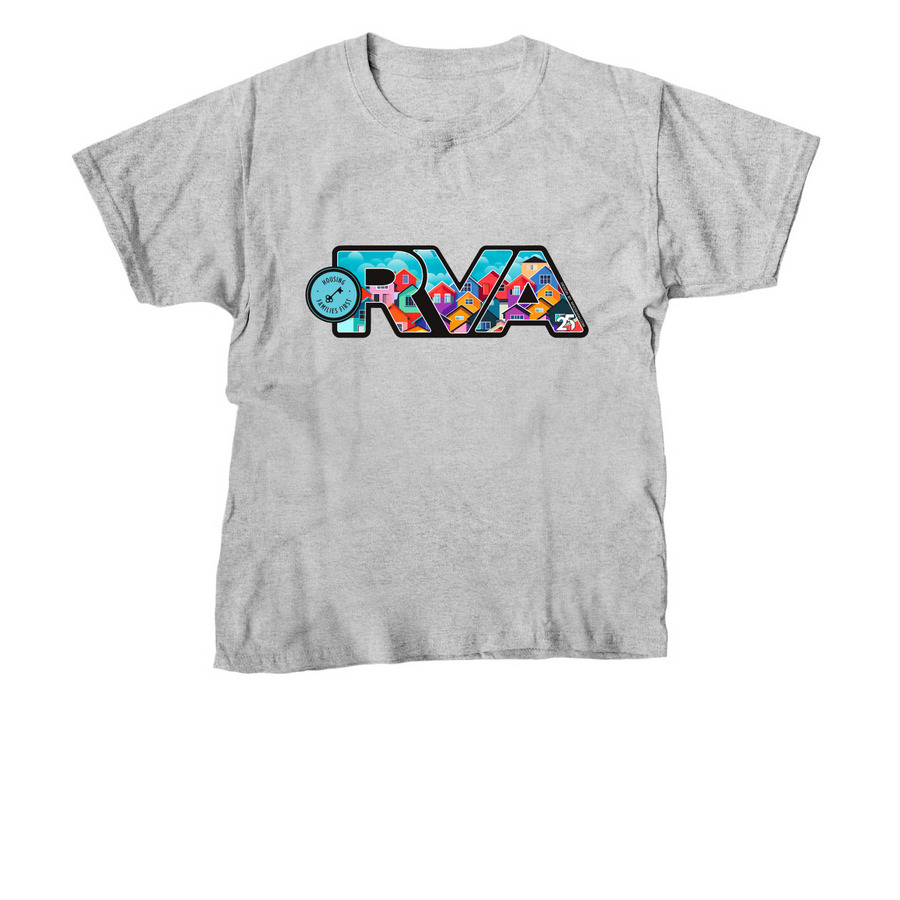 HFF's 25th Anniversary - RVA Shirts, a Sport Grey Youth Unisex Tee