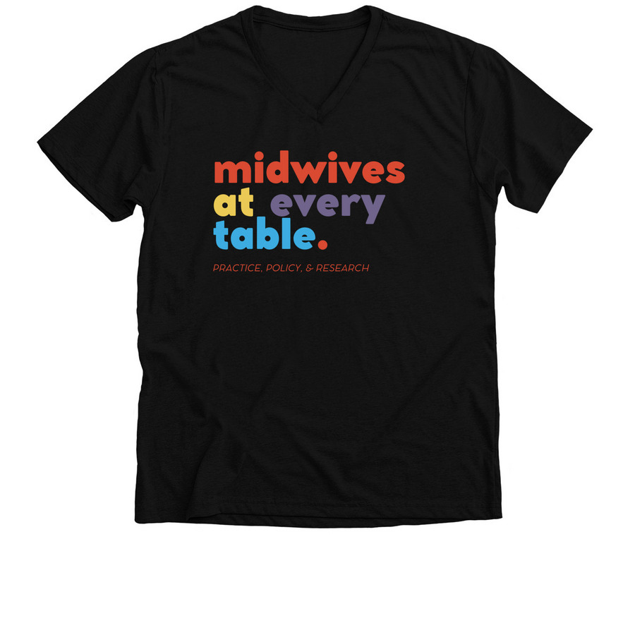 Midwives At Every Table V-Neck, a Solid Black Blend Premium V-Neck Tee