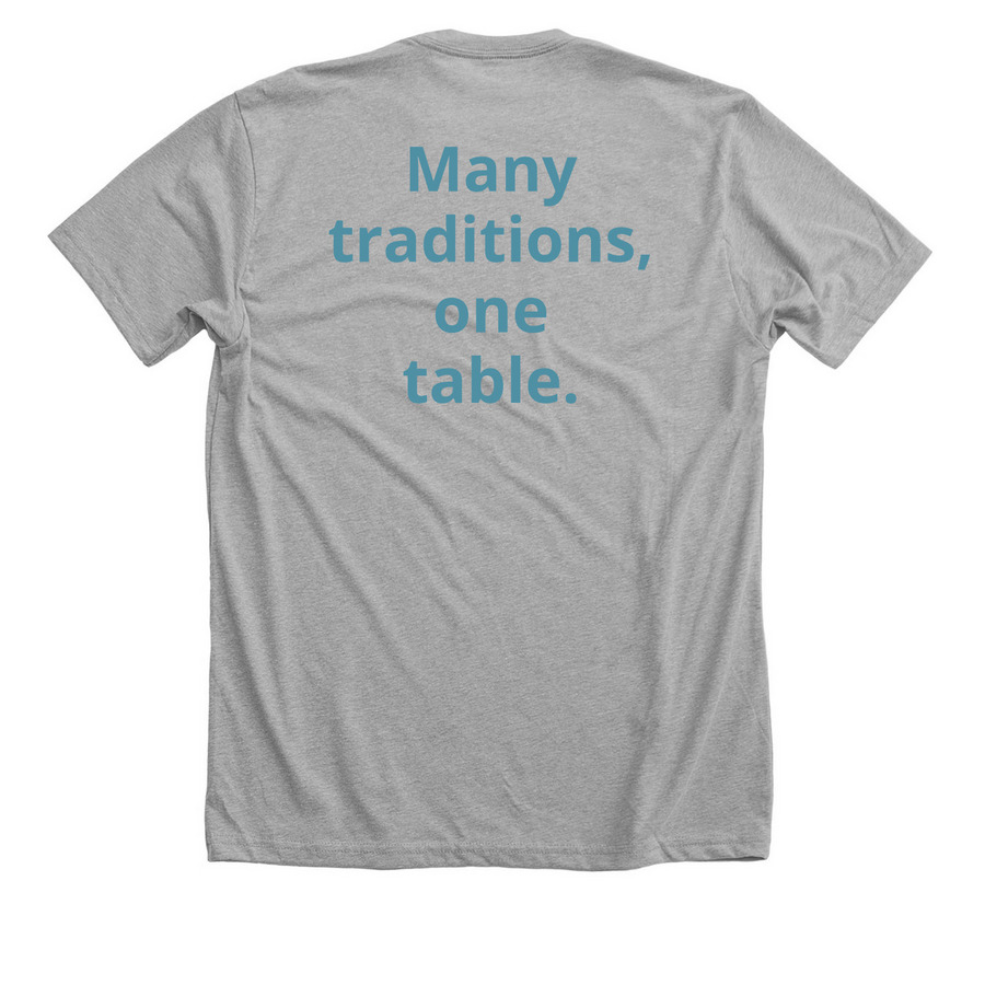 Front and Back Tees, a Athletic Heather Premium Unisex Tee (back-view)