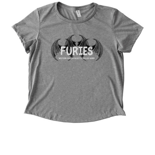 Western MA Furies (black logo), a Aluminum Grey Allmade Eco Triblend Women?s Scoop Neck Tee