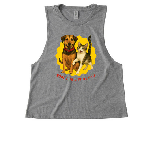Behind Every Rescue, a Aluminum Grey Allmade Eco Triblend Women?s Muscle Tank