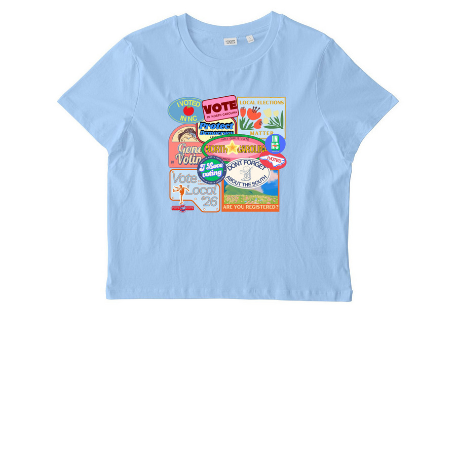 I vote in NC, a Blue Soul Stanley/Stella Women?s Stella Muser Tee