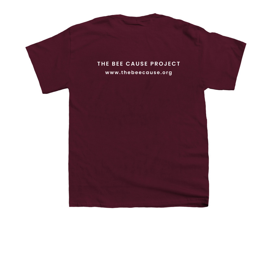 Classic Bee Cause Logo design, a Maroon Youth Unisex Tee (back-view)