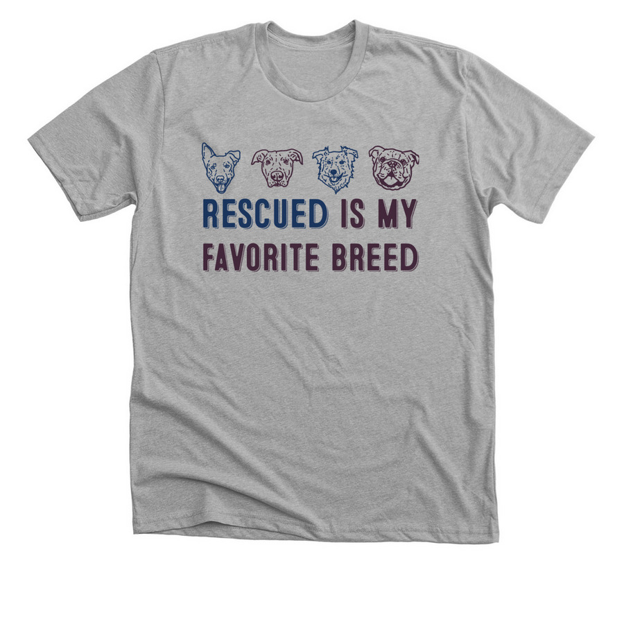 Rescued is my favorite, so I lent a Paw!, a Athletic Heather Premium Unisex Tee