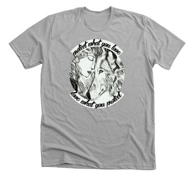 Protect and Love&nbsp;, a Athletic Heather Premium Unisex Tee