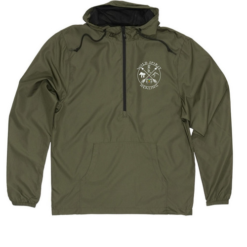 Wild Spirit Healing | Outerwear Collection, a Army Quarter-Zip Windbreaker