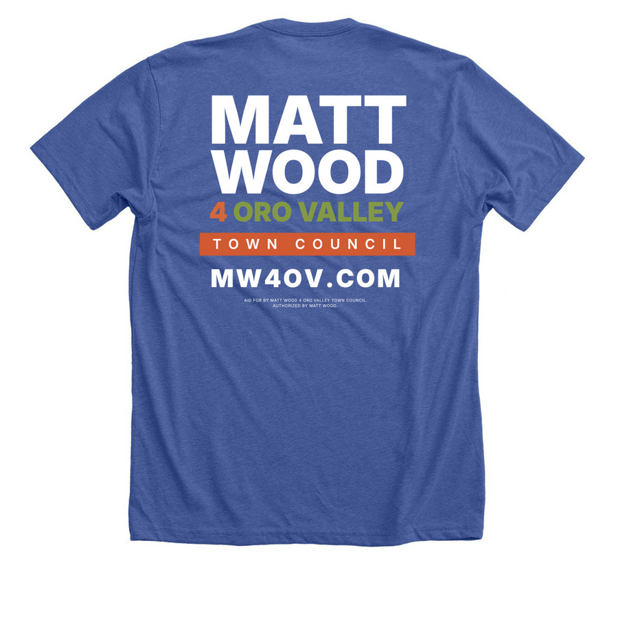 MW4OV Tees, a Solid True Royal Premium Unisex Tee (back-view)