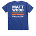 MW4OV Tees, a Heather True Royal Premium V-Neck Tee (back-view)