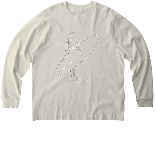 Psalm 46:5 surfer girl, a Natural Raw Stanley/Stella Unisex Freestyler Heavyweight Long Sleeve Tee