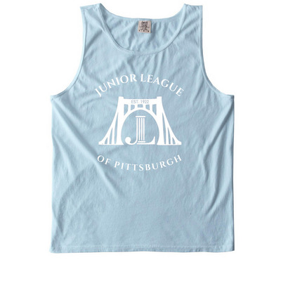 JLP Bridge Circle Logo, a Chambray Comfort Colors Tank Top