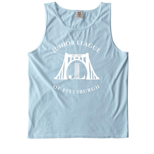 JLP Bridge Circle Logo, a Chambray Comfort Colors Tank Top