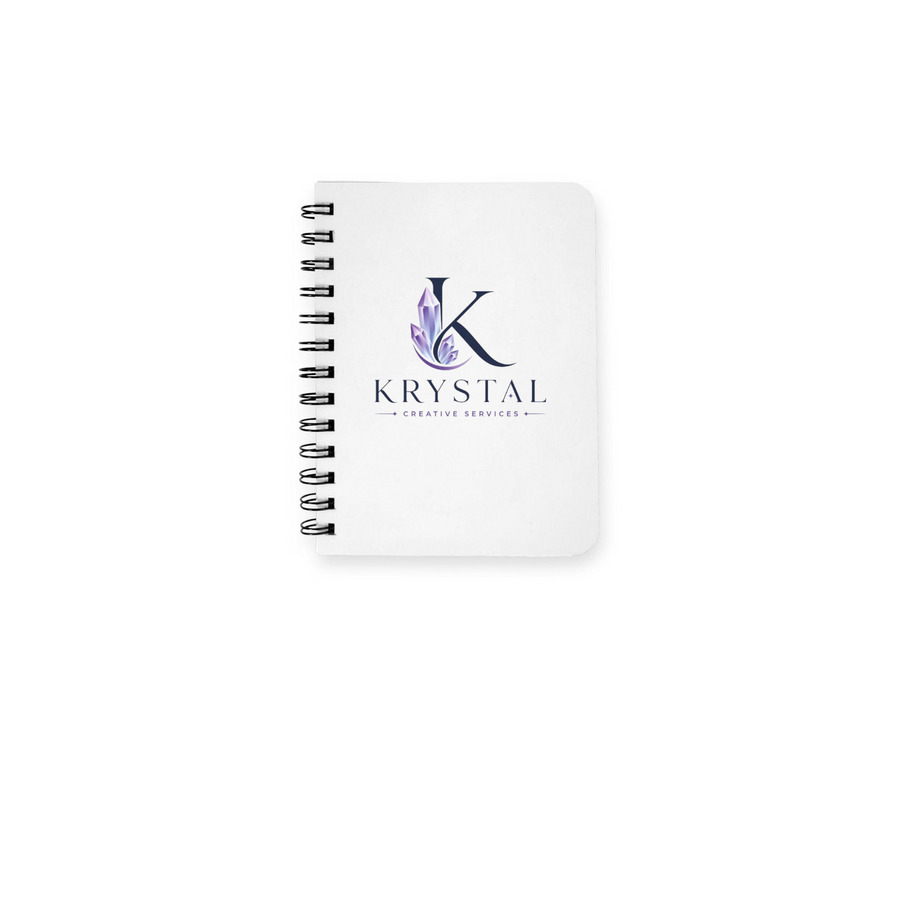 Krystal Creative Services, a White Spiral Notebook