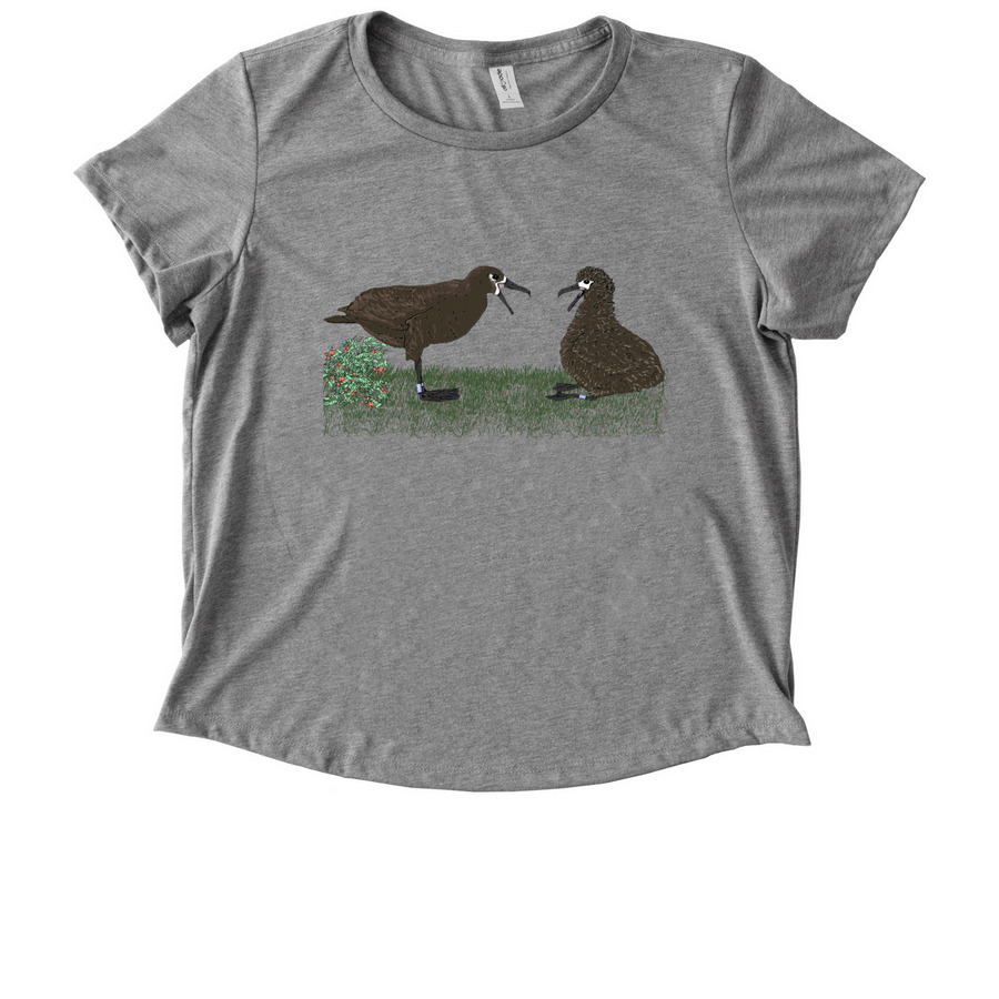 Black-footed Albatross & Chick, a Aluminum Grey Allmade Eco Triblend Women?s Scoop Neck Tee