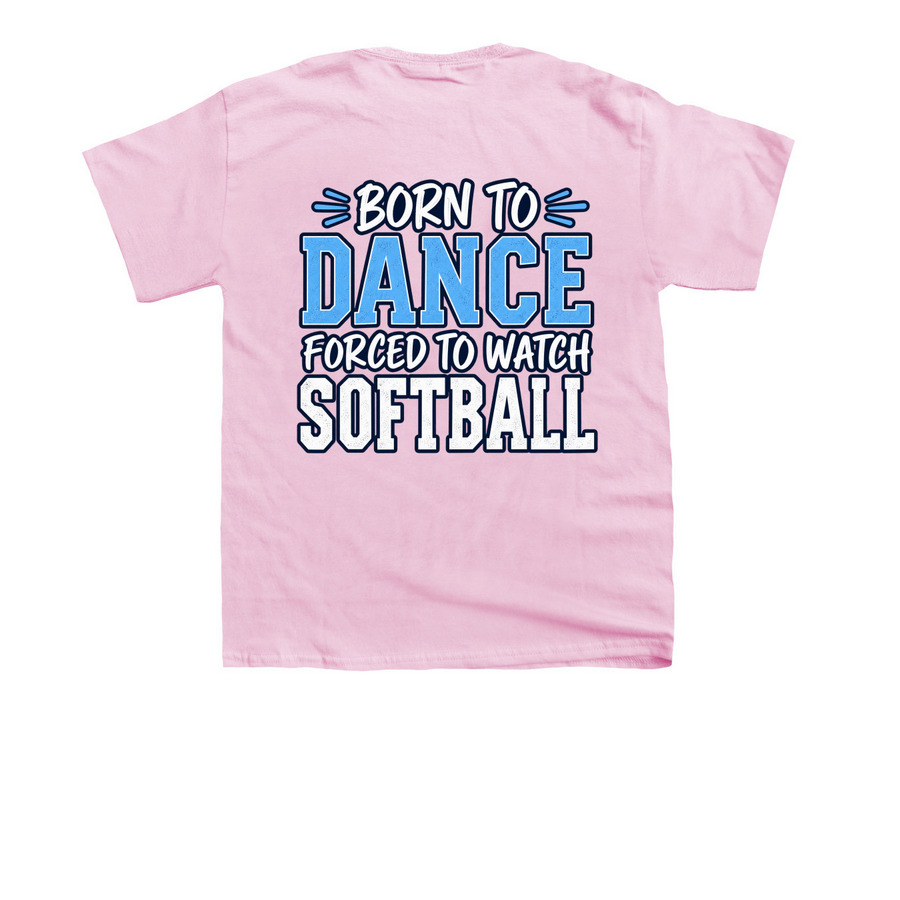 Born to Dance, a Light Pink Youth Unisex Tee (back-view)