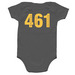 Throwback Onesie, a Charcoal Infant Onesie (back-view)