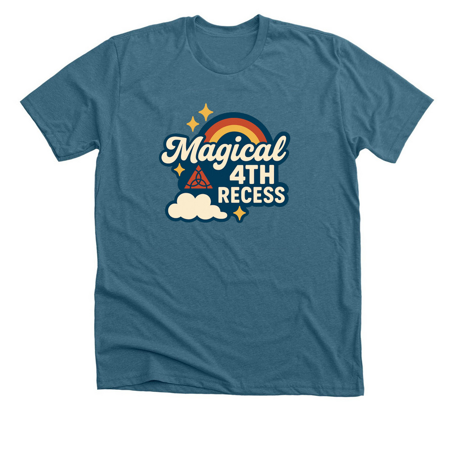 Magical Recess (Adult Sizes), a Heather Deep Teal Premium Unisex Tee