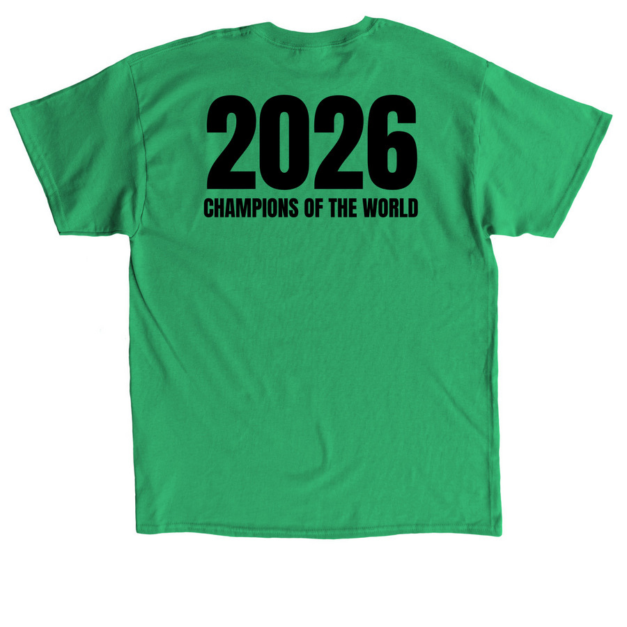Capybaras, Champions of the World, a Irish Green Classic Unisex Tee (back-view)