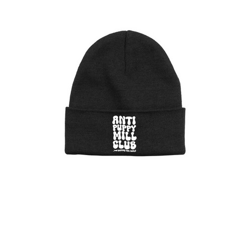 Anti Puppy Mill Beanies, a Black Printed Base Camp Beanie